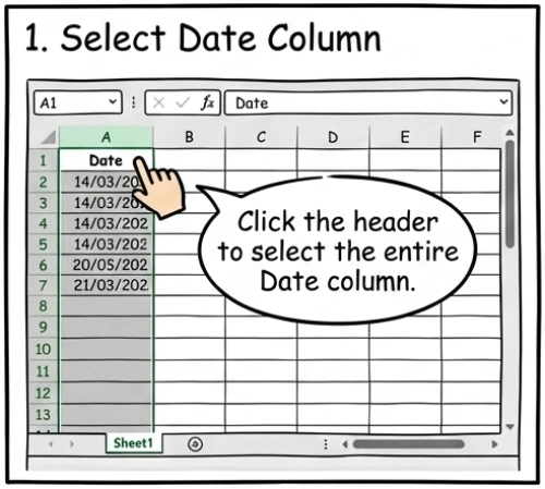 Step 1: Select column