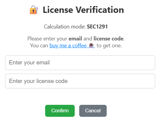 License Modal