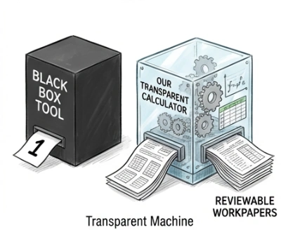 Illustration showing clinical audit workpapers and data pipelines representing PFIC compliance infrastructure