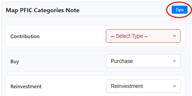 Confirming Form 8621 transaction mapping